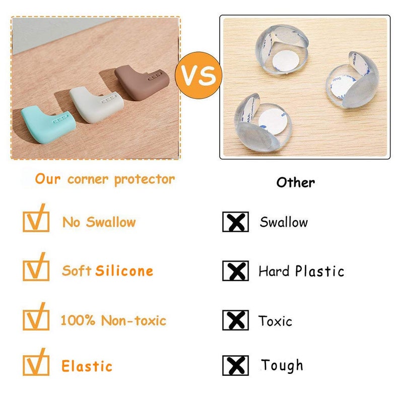 Angloria Food-Graded Silicone Corner Protectors  Baby Proofing Table Edge Guards  Pre-Tapep Adhesive Kids Safety Proof  Cabinets Fireplace Furniture Bumpers (8  Gray) - Image 4
